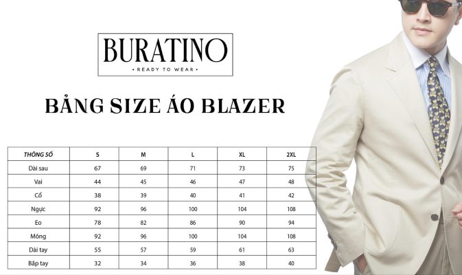 Size chart Blazer Buratino
